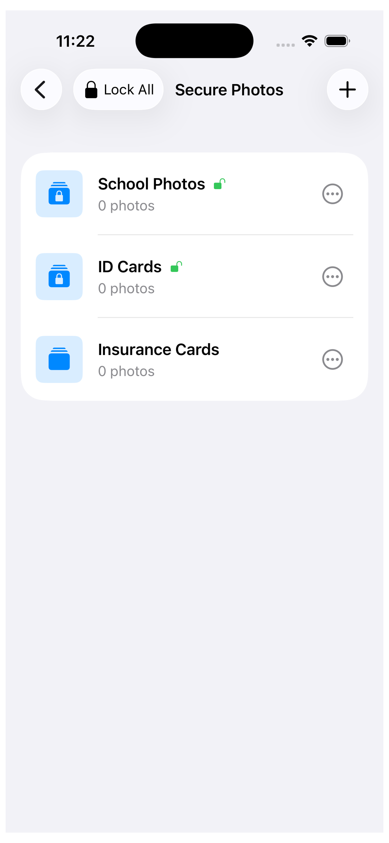 Secure albums list